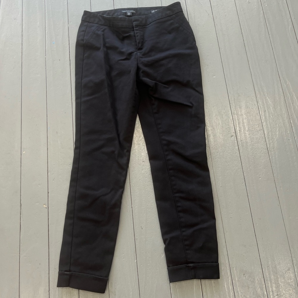 Saks fifth Avenue pants womens 2 black ankle skinny slacks capsule wardrobe - Picture 6 of 13